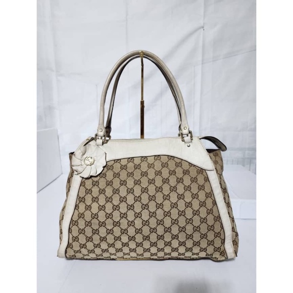 Authentic Gucci Monogram GG Canvas Trophy Tote - Picture 1 of 14